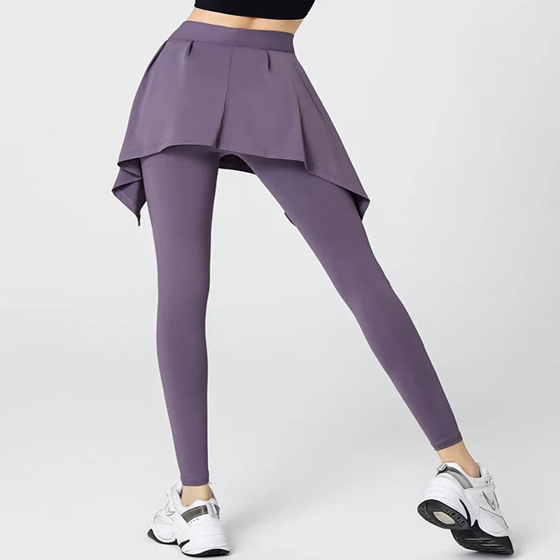 Plus Size 2-in-1 Workout-Yogahose mit Bindegürtel und Rock - image 5