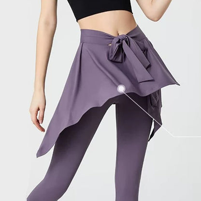 Plus Size 2-in-1 Workout-Yogahose mit Bindegürtel und Rock - image 8