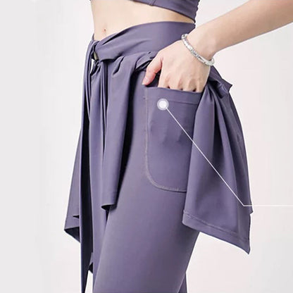 Plus Size 2-in-1 Workout-Yogahose mit Bindegürtel und Rock - image 6