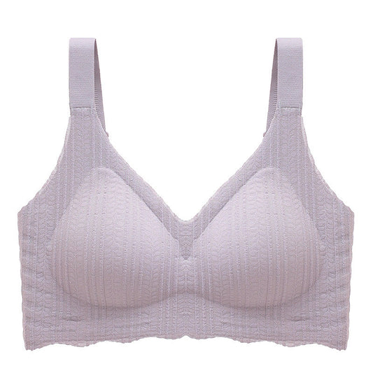 Kabelloser Sport-BH mit dünnem Wellenrand - Lila - 6XL - image 0