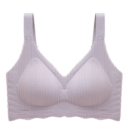 Kabelloser Sport-BH mit dünnem Wellenrand - Lila - 6XL - image 0