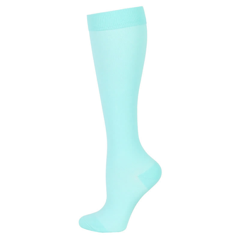 Blau-grüne Kompressionsstrümpfe mit Blumenmuster (6 Paar) - Seeblau - S/M - image 5