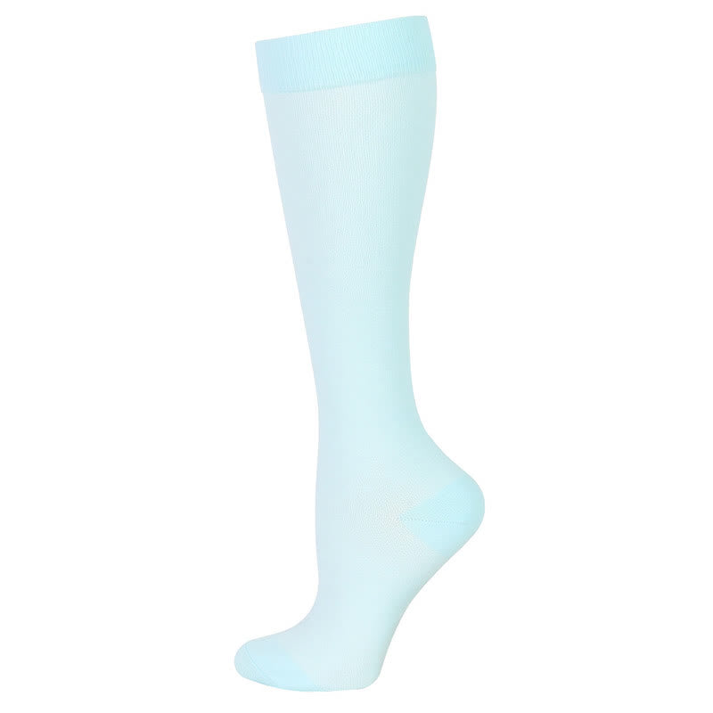 Blau-grüne Kompressionsstrümpfe mit Blumenmuster (6 Paar) - Hellblau - S/M - image 3