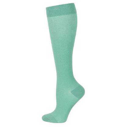 Blau-grüne Kompressionsstrümpfe mit Blumenmuster (6 Paar) - Grün - S/M - image 13