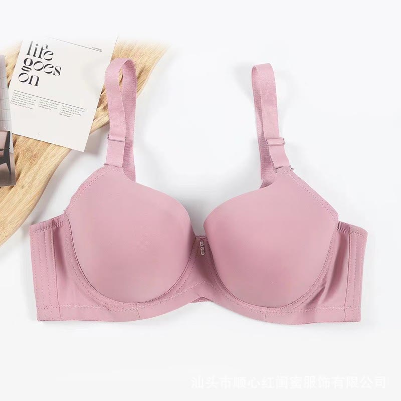 Dünner, glatter, nahtloser Push-up-Bügel-BH - Rosa - 44 - C - image 3