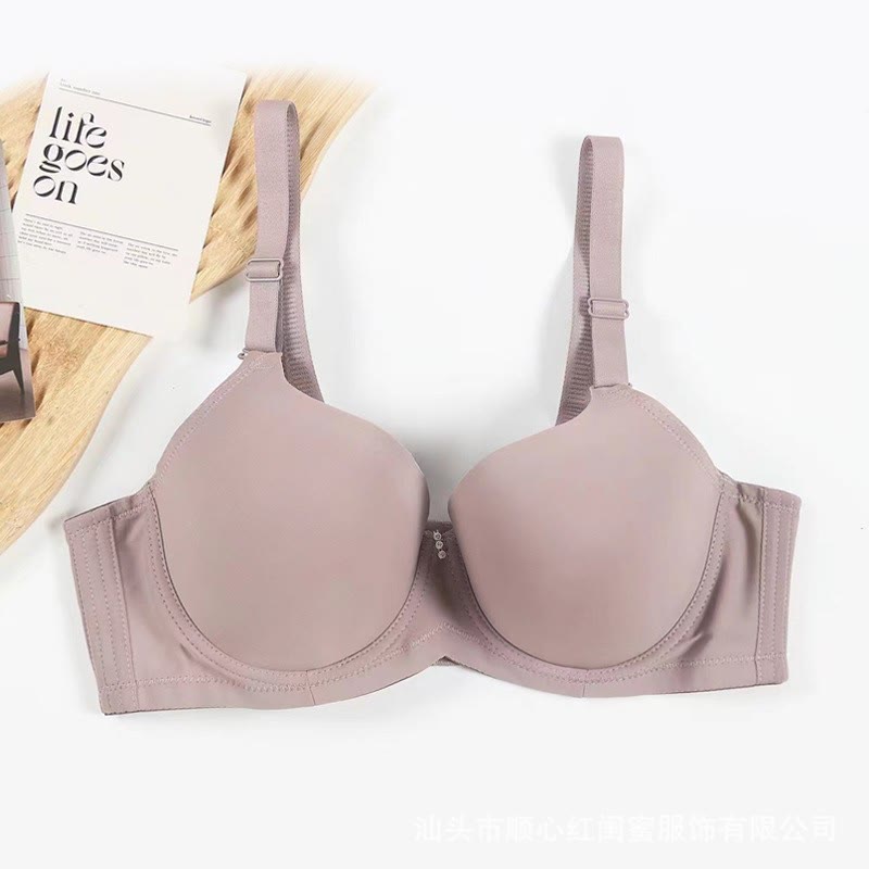 Dünner, glatter, nahtloser Push-up-Bügel-BH - Lavendel Lila - 44 - C - image 4