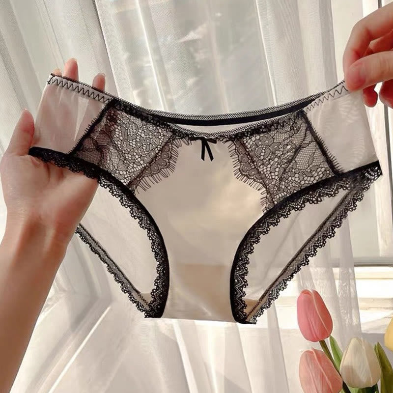 Sexy Satin-Spitzen-Höschen mit Schleife (3er-Pack) - Sekt - 3XL - image 5