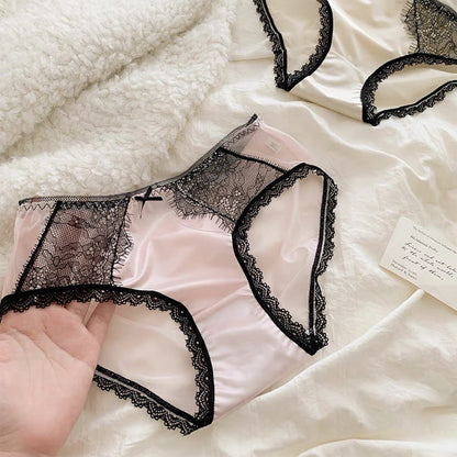 Sexy Slips aus Satinspitze mit Schleife in Übergröße (3er-Pack)