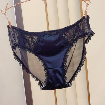 Sexy Satin-Spitzen-Höschen mit Schleife (3er-Pack) - Schwarz - 3XL - image 2