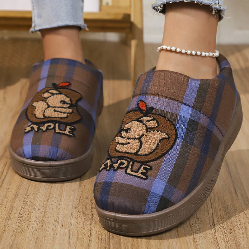 Apfel-Hausschuhe in Übergröße - Kaffee - EU44-45 (US10-11) - image 10