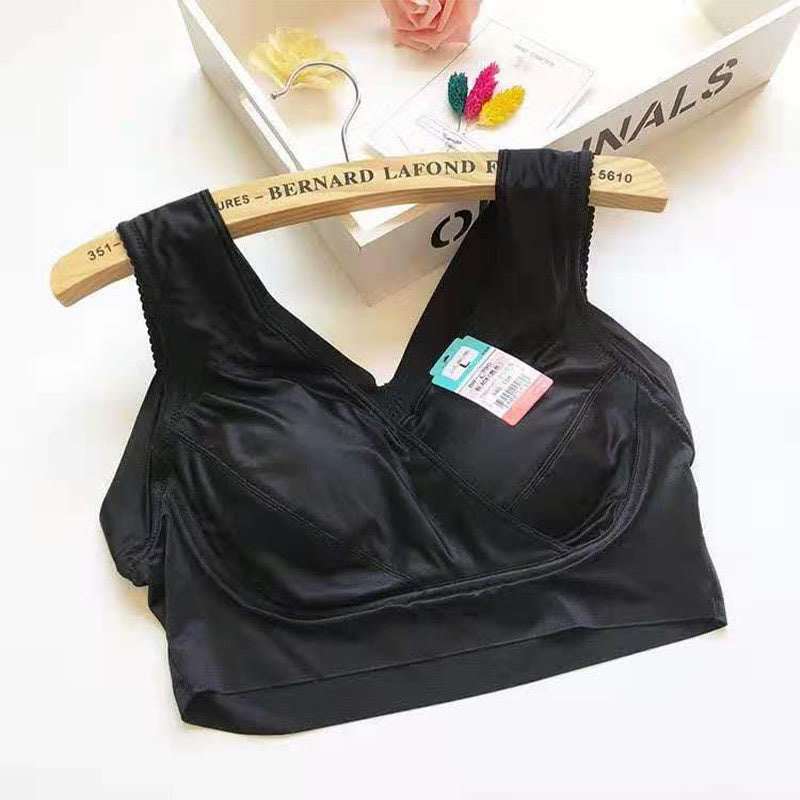 Dünner, bequemer kabelloser BH - Schwarz - 8XL - image 3