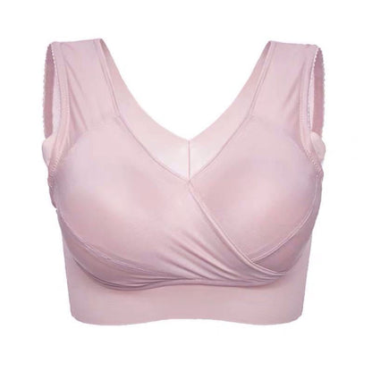 Dünner, bequemer kabelloser BH - Rosa - 8XL - image 1