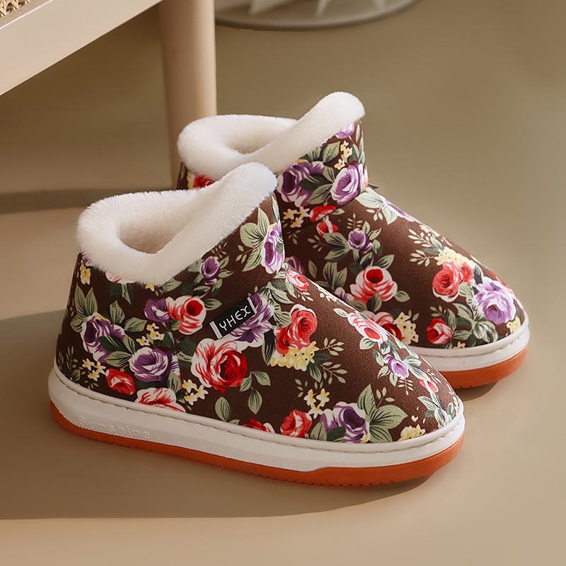 Elegante Blumen-Hausschuhe in Übergröße - Kaffee - EU43-44 (US9-10) - image 7