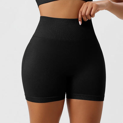 Nahtlose Sport- und Yoga-Shorts mit Po-Lifting-Effekt - Schwarz - 2XL - image 4