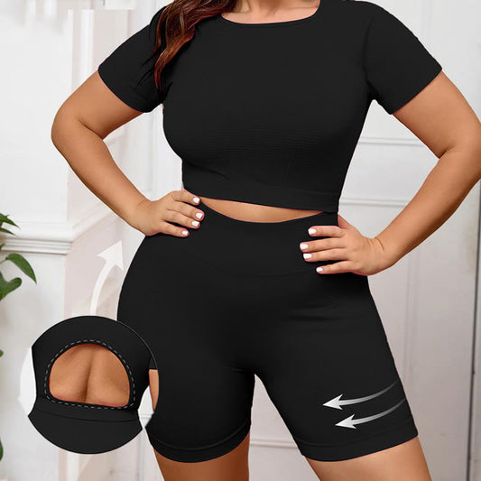 Schnelltrocknender Sport-Yoga-Anzug - Schwarz - 3XL - image 0