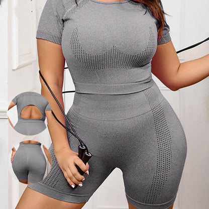 Schnelltrocknender Sport-Yoga-Anzug - Dunkelgrau - 3XL - image 4