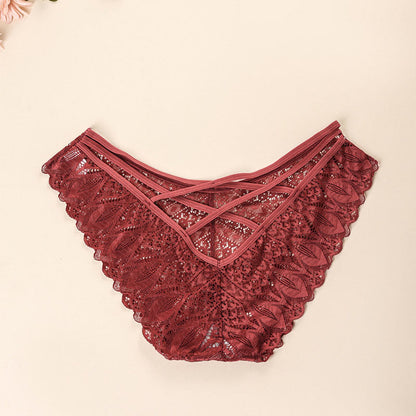 Sexy Slips mit niedriger Taille und überkreuzter Spitze in Übergröße (3er-Pack)