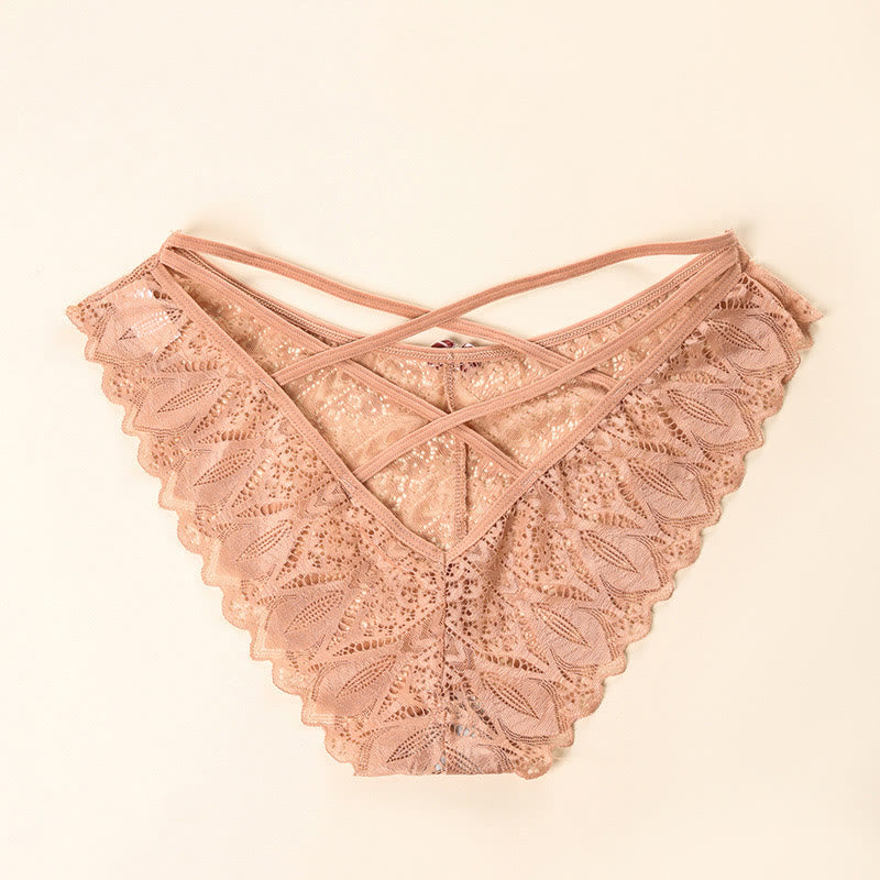 Sexy Slips mit niedriger Taille und überkreuzter Spitze in Übergröße (3er-Pack)