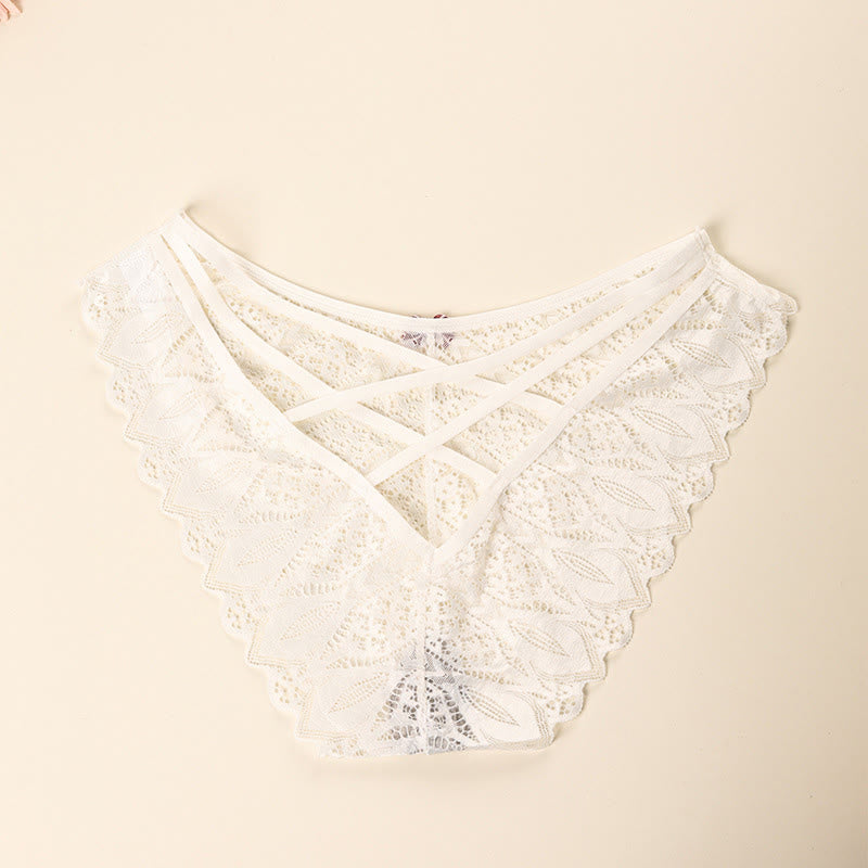 Sexy Slips mit niedriger Taille und überkreuzter Spitze in Übergröße (3er-Pack)