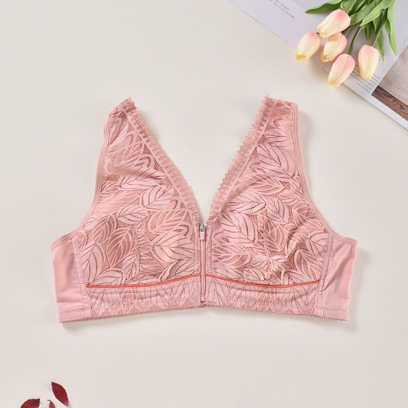 Push-up-BH mit Reißverschluss vorne, kabellos - Rosa - 4XL - image 1