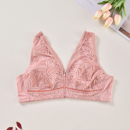 Push-up-BH mit Reißverschluss vorne, kabellos - Rosa - 4XL - image 1