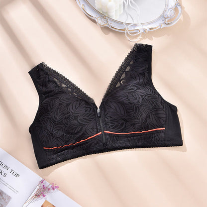 Push-up-BH mit Reißverschluss vorne, kabellos - Schwarz - 4XL - image 4