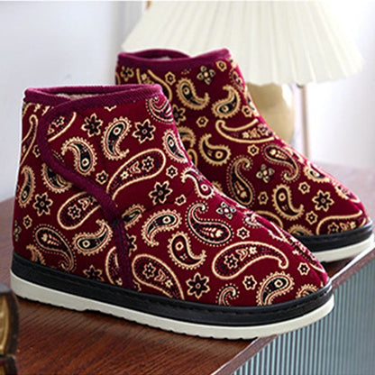 Hausschuhe mit goldener Stickerei in Übergröße - Wein - EU40-41 (US7-7,5) - image 12