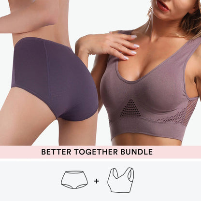 Bundle Plus Size Cutout-Sport-BHs + weiches Höschen