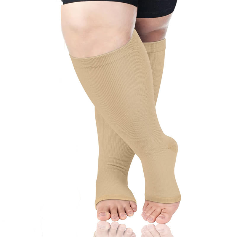 Bundle Übergröße Oberschenkelhohe + Kompressionsstrümpfe mit offener Spitze - image 5
