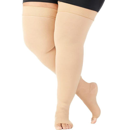 Bundle Übergröße Oberschenkelhohe + Kompressionsstrümpfe mit offener Spitze - image 3