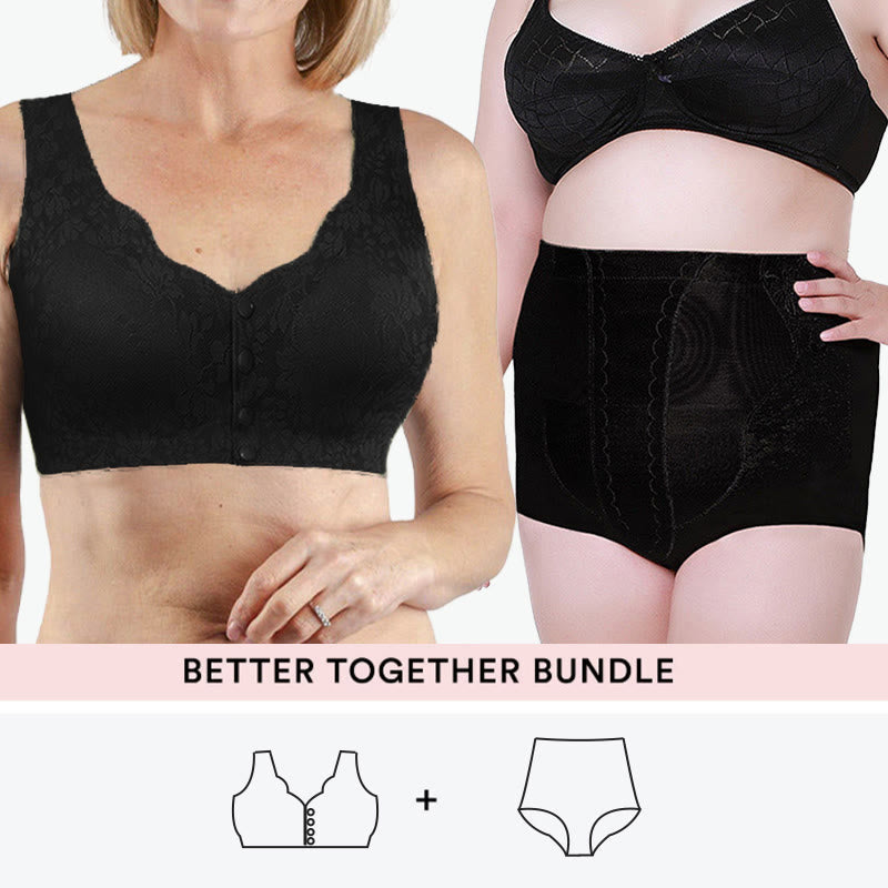 Set aus Spitzen-BHs und Höschen - Schwarz - 5XL - 3XL - image 0
