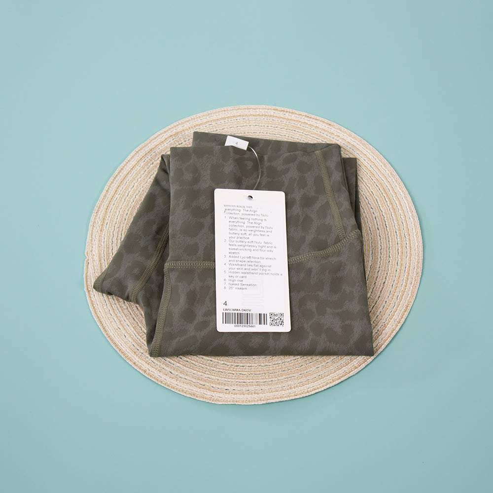 Leggings mit hohem Bund für Fitness und Yoga im Leopardenmuster - Grün - 3XL - image 13