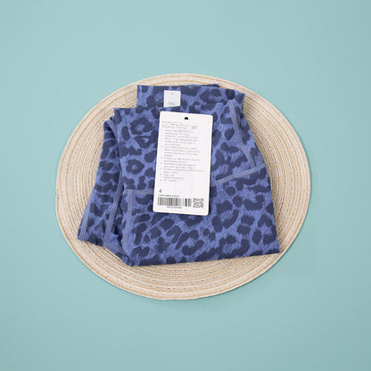 Leggings mit hohem Bund für Fitness und Yoga im Leopardenmuster - Blau - 3XL - image 12