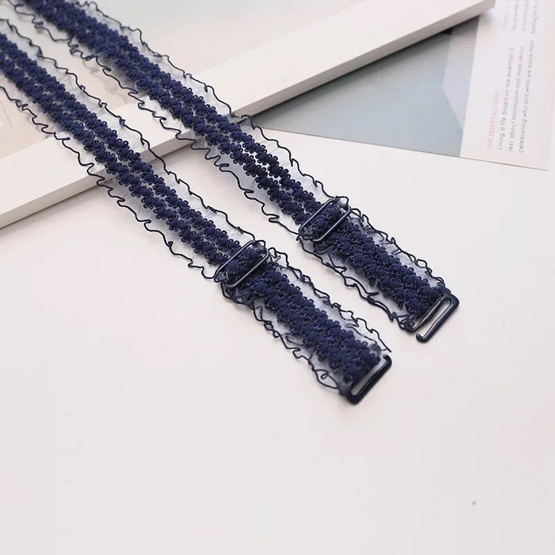 Sexy verstellbarer Spitzen-BH-Träger (6 Paar) - Marineblau - image 12