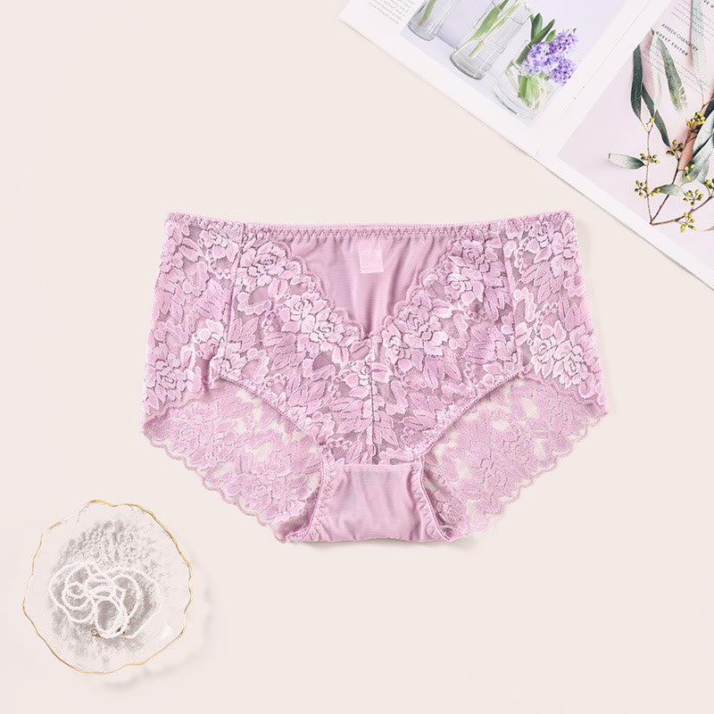 Sexy, weiche Spitzenhöschen mit mittlerer Leibhöhe in Übergröße (3er-Pack)