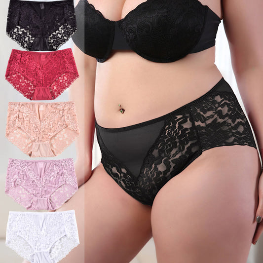 Sexy, weiche Spitzenhöschen mit mittlerer Leibhöhe in Übergröße (3er-Pack)