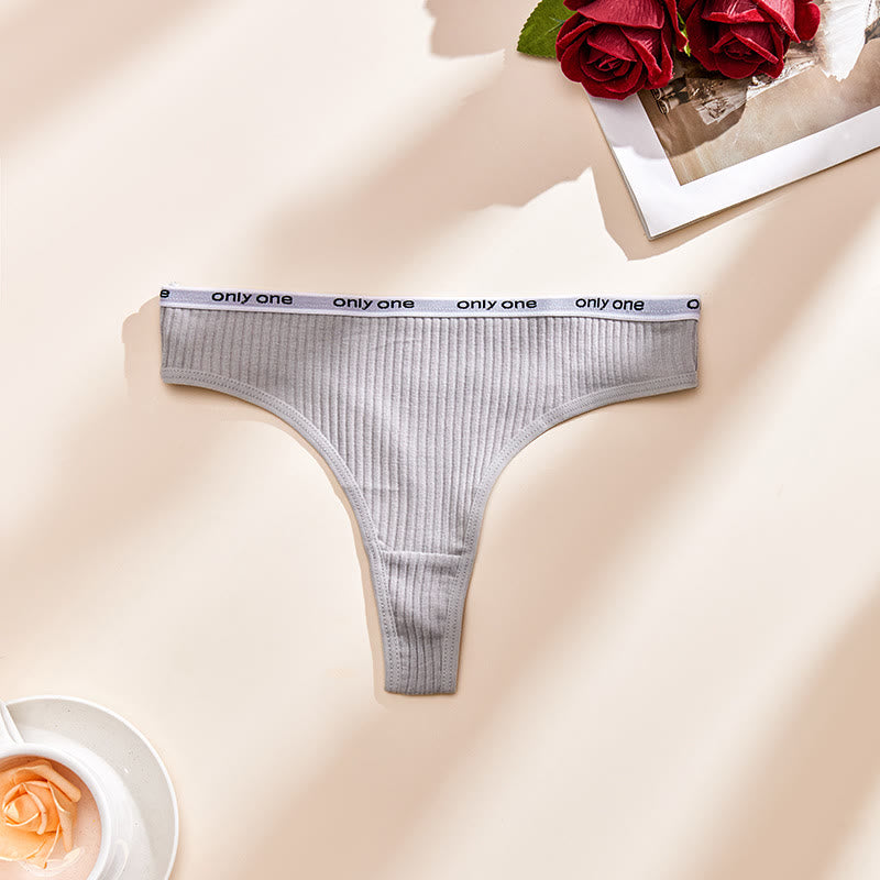 Sexy Baumwoll-String in Übergröße, einfarbig (3er-Pack)