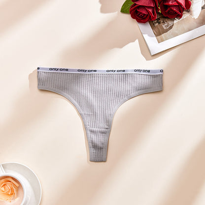 Sexy Baumwoll-String in Übergröße, einfarbig (3er-Pack)