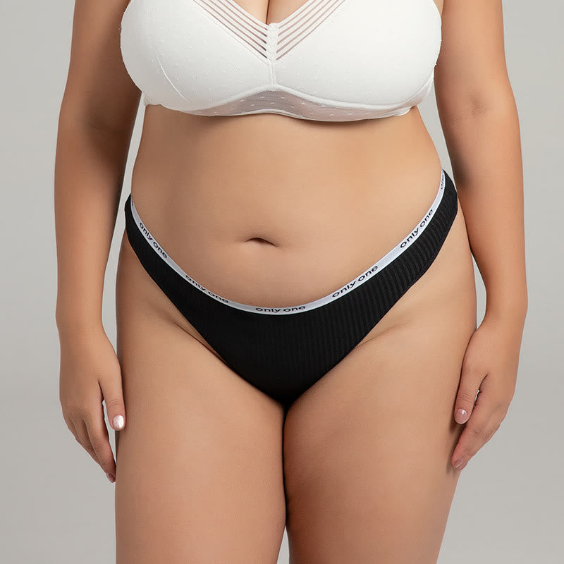 Sexy Baumwoll-String in Übergröße, einfarbig (3er-Pack)