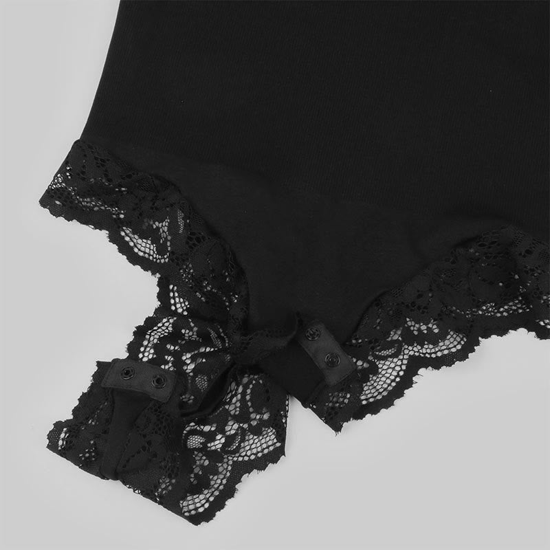 Einteiliges Camisole mit T-Rücken und Spitze