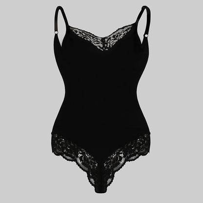 Einteiliges Camisole mit T-Rücken und Spitze