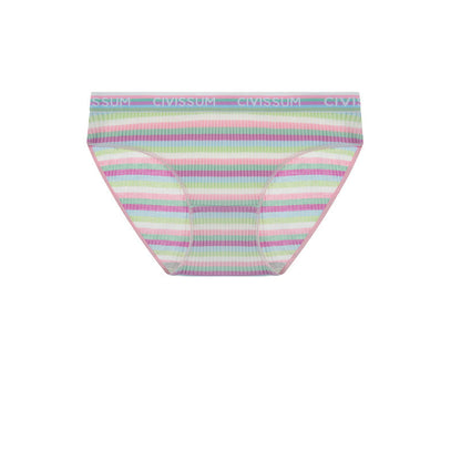 Baumwollhöschen mit niedriger Taille und bunten Streifen in Übergröße (3er-Pack)