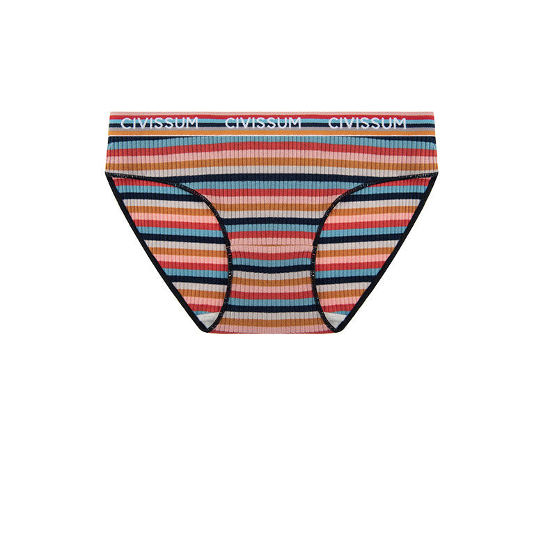 Baumwollhöschen mit niedriger Taille und bunten Streifen in Übergröße (3er-Pack)