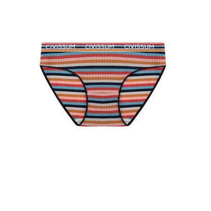 Baumwollhöschen mit niedriger Taille und bunten Streifen in Übergröße (3er-Pack)