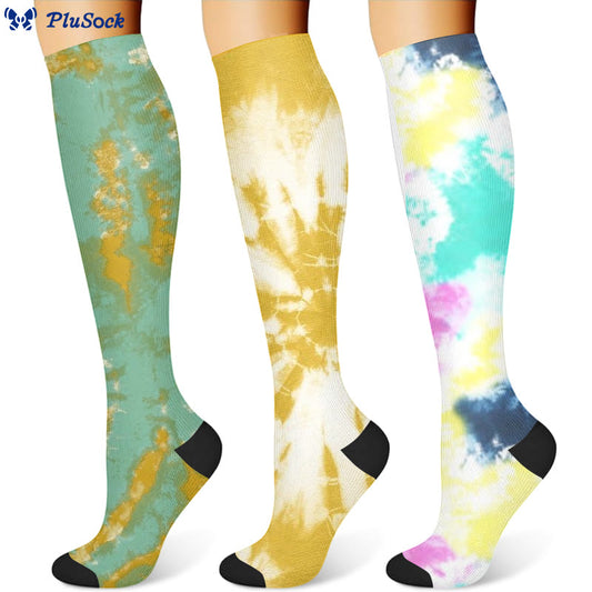 Ombre Tie Dye Kompressionsstrümpfe (3 Paar)