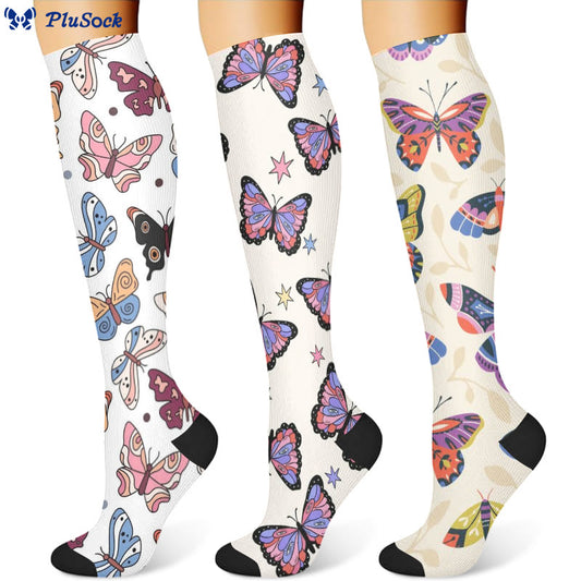 Butterfly-Kompressionsstrümpfe (3 Paar) - Mehrfarbig - S/M - image 1