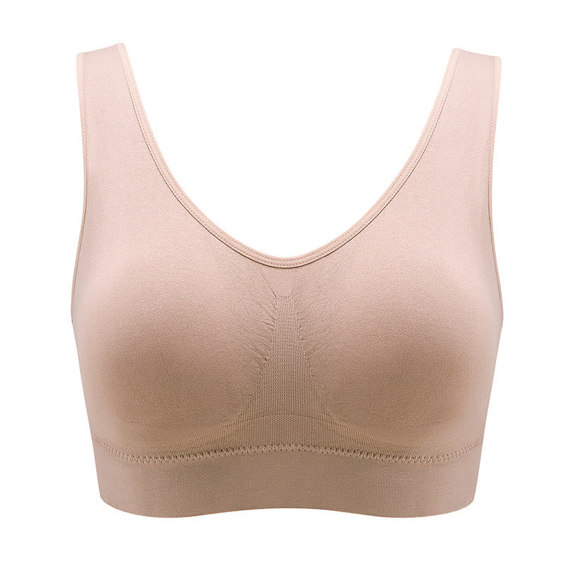 Atmungsaktiver, kabelloser Sport-BH - Nackt - 5XL - image 5