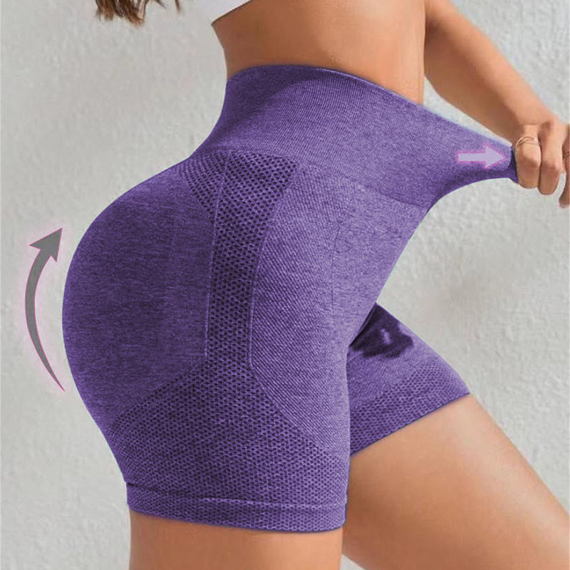 Nahtlose, hochelastische Yoga-Shorts mit hohem Bund - image 7