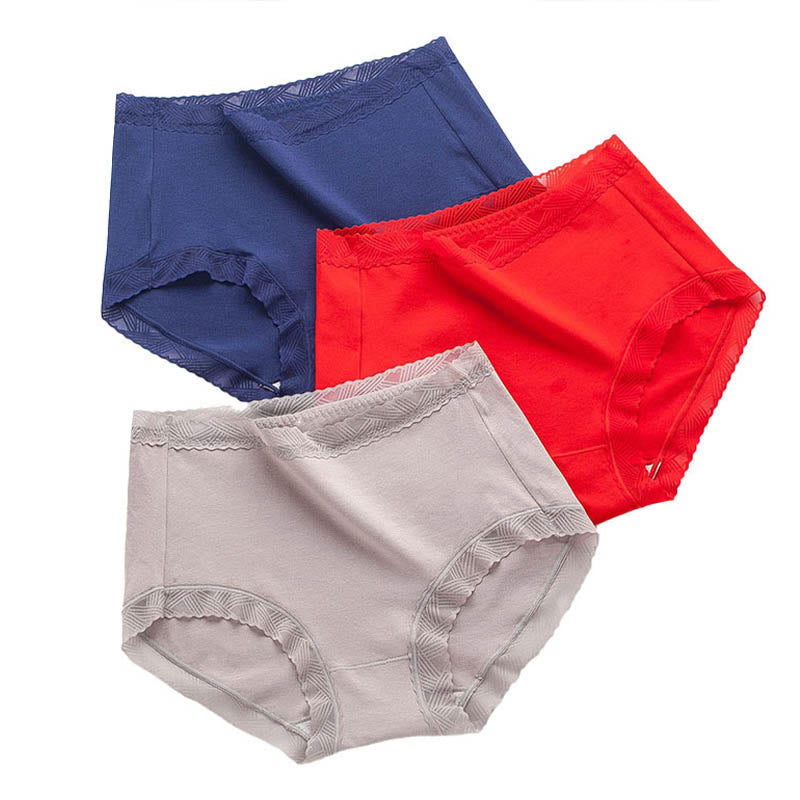 Einfache Baumwollslips mit hohem Bund (3er-Pack) - image 0