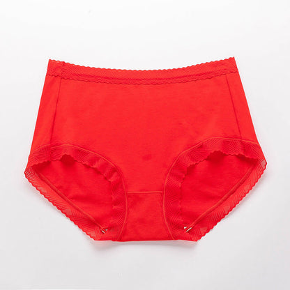 Einfache Baumwollslips mit hohem Bund (3er-Pack) - Rot - 3XL - image 3